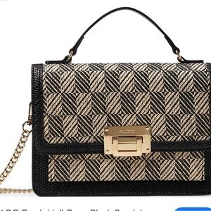 ALDO Black and Tan Geometric Crossbody Bag